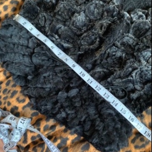 Vintage knit jacket cardigan rabbit fur with leather belt medium - Picture 7 of 9